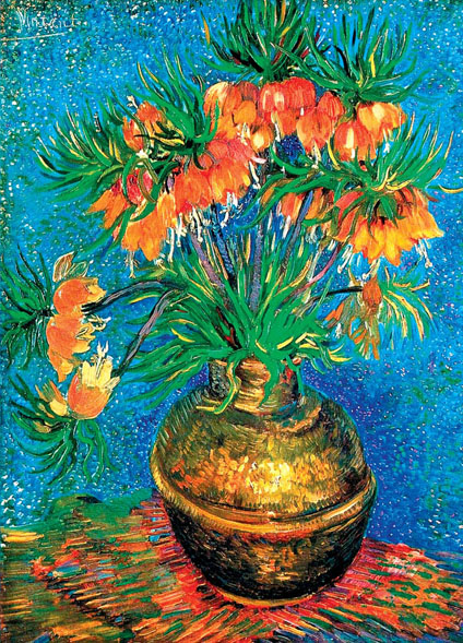 Fritillaries In A Copper Vase by Vincent Van Gogh Greetings Card - Click Image to Close